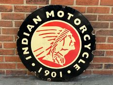 Indian Motorcycles Circular Enamel Sign