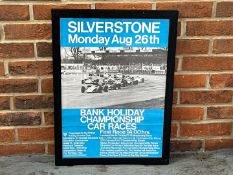 Original Framed Silverstone Bank Holiday Championship Car Races Poster&nbsp;