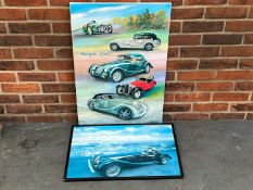 Oil On Canvas of Morgan Cars and Further Print (2)