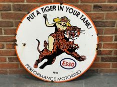 Esso “Put a Tiger in Your Tank” Circular Enamel Sign