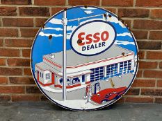 Esso Dealer Circular Enamel Sign