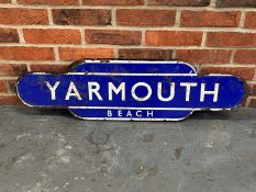 Yarmouth Beach Enamel Painted Sign