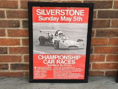 Original Framed Silverstone Championship Car Races Poster&nbsp;