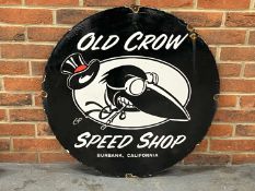 Old Crow Speed Shop Circular Enamel Sign&nbsp;