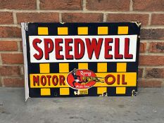Speedwell Motor Oils Enamel Flange Sign