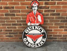 Quincy Gasoline Enamel Sign