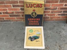 Lucas Tin Genuine Spares Service Sign and One Other (2)