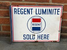 Regent Luminite Sold Here Enamel Flange Sign