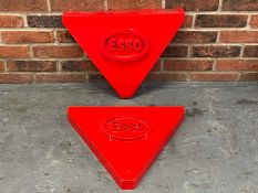 Two Esso Triangular Plastic Signs