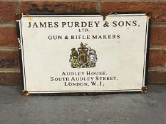 James Purdey and Sons Gun and Rifle Makers Enamel Sign