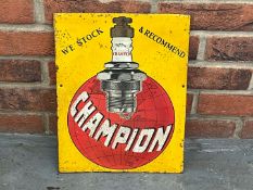 Champion Tin Spark Plug Sign