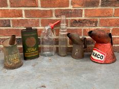 Six Assorted Vintage Oil Can, Bottles&nbsp;