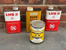 Four Castrol Oil Cans