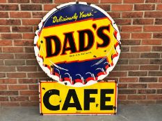 Extremely Large Dads Cafe Enamel Sign