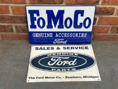 Two Modern Metal Ford Signs