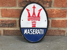 Maserati Cast Iron Sign