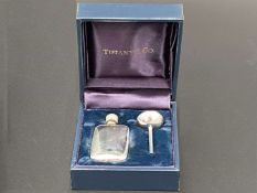 TIFFANY & CO, sterling silver .925 perfume flask and funnel