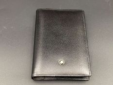 MONT BLANC, a black, stitched leather pocket address book,&nbsp;