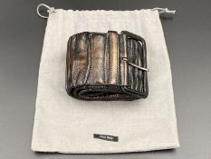MIU MIU bronze metallic belt & dustbag