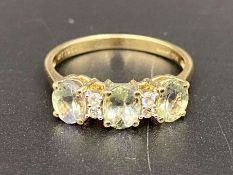 A gem set, 9ct gold Ring