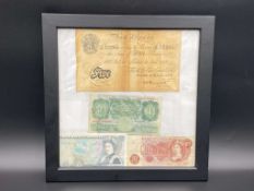 Four various Bank of England banknotes,