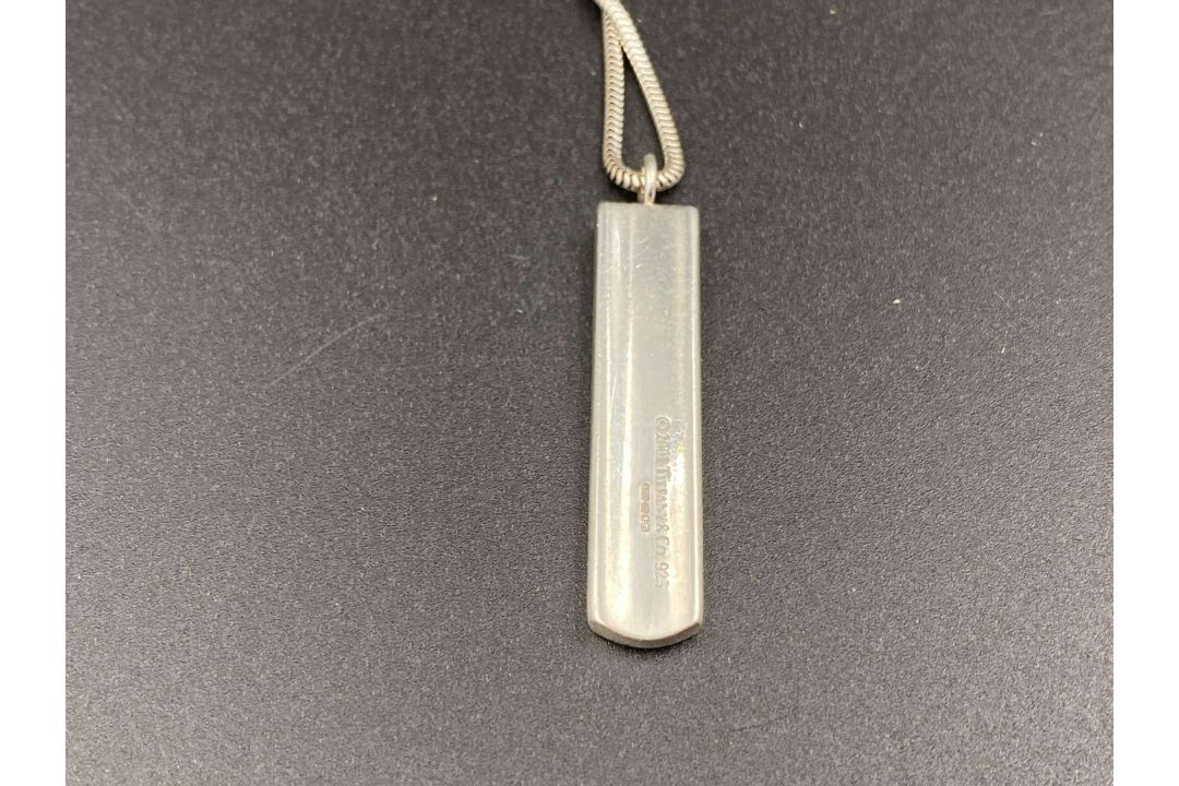 TIFFANY & CO, .925 silver “1837”ingot pendent and snake link necklace.&nbsp; - Image 2 of 4