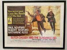 “BUTCH CASSIDY AND THE SUNDANCE KID” (1969), Newman, Redford, UK Quad poster, framed.