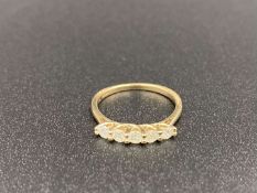 A Diamond set, five stone, 9ct gold ring,