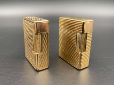 DUPONT, two gold plated gas lighters