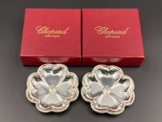 CHOPARD, a pair of .925 silver, quatrefoil pin dishes&nbsp;