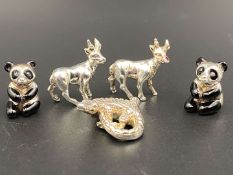 LINKS OF LONDON, five various cast silver animal models