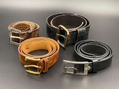 4 leather belts, Dunhill, Ralph Lauren, Diesel & Paul Smith