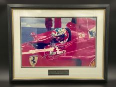 MICHAEL SCHUMACHER, FERRARI, 2000, signed and framed colour photograph with COA