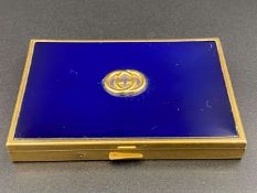 GUCCI, enameled, rectangular gilt metal card/ cigarette case,