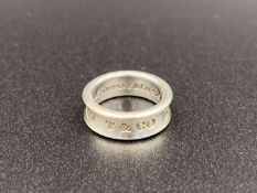 TIFFANY & CO, .925 silver, silver “Tiffany 1837” concave ring,