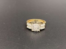 &nbsp;A diamond set, 9ct gold cluster ring,