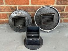 Three WWII Black Out Headlight Covers