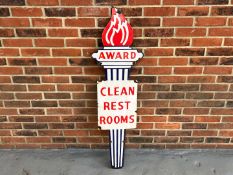 Award “Clean Rest Rooms” Enamel Sign