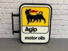 AGIP Motor Oils Wall Mounted Illuminated Sign