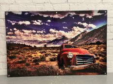 GMC, a printed, aluminium clad, landscape image,