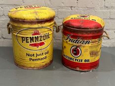 Indian Motorcycles and Pennzoil Small Reproduction Stools (2)