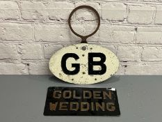 Commercial GB Badge & Golden Wedding Pressed Metal Sign (2)