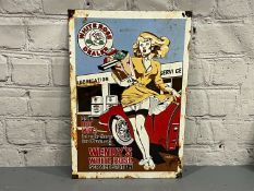 Wendy's White Rose Service Station Enamel Sign