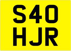 &nbsp; S40 HJR Registration Number&nbsp;
