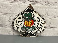 Rat Fink Spade Enamel Sign
