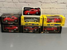 Seven Ferrari 1:18 Scale Models&nbsp;