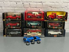 Ten 1:18 Scale Models, Corvette, Mercedes Etc
