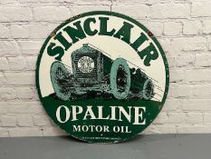 Sinclair Opaline Motor Oil Circular Enamel Sign