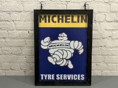 Michelin Tyre Services Wooden Framed Metal Sign
