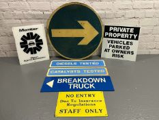 Seven Plastic Motoring Related Sign